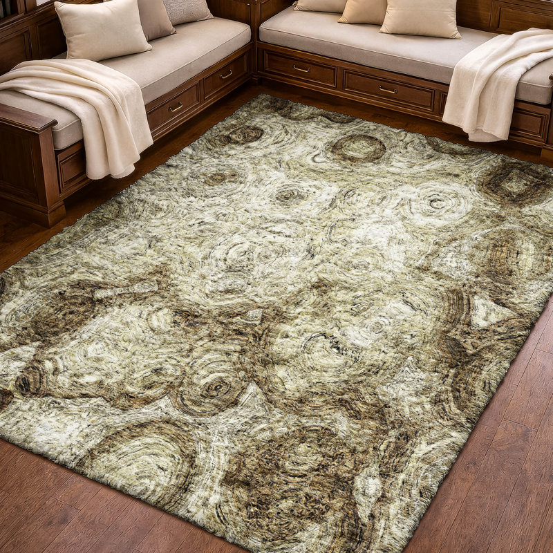 Tapis à poils longs lavable à la machine de qualité supérieure ADS579, Beige, 8' x 10'