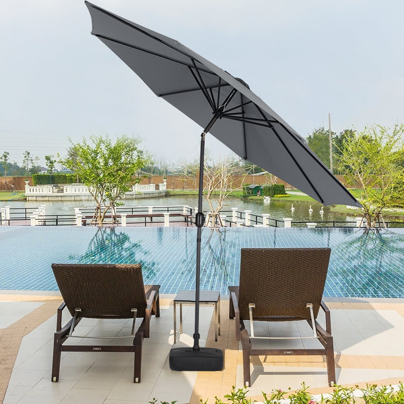 Aaroon 300cm Tilt Market Parasol, Dark Grey