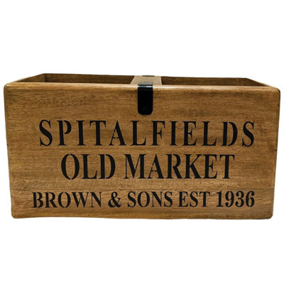 Happy Larry Solid Wood Decorative Bin