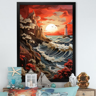 Coastal Seaside Harmony Papercut " Coastal Seaside Harmony Papercut "