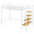 Space-Saving Twin Loft Bed in Metal with Lateral Storage Ladder and Grid Shelf, White-1163740621