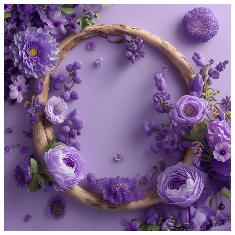 Édredon mauve à couronne florale mauve, Lit simple