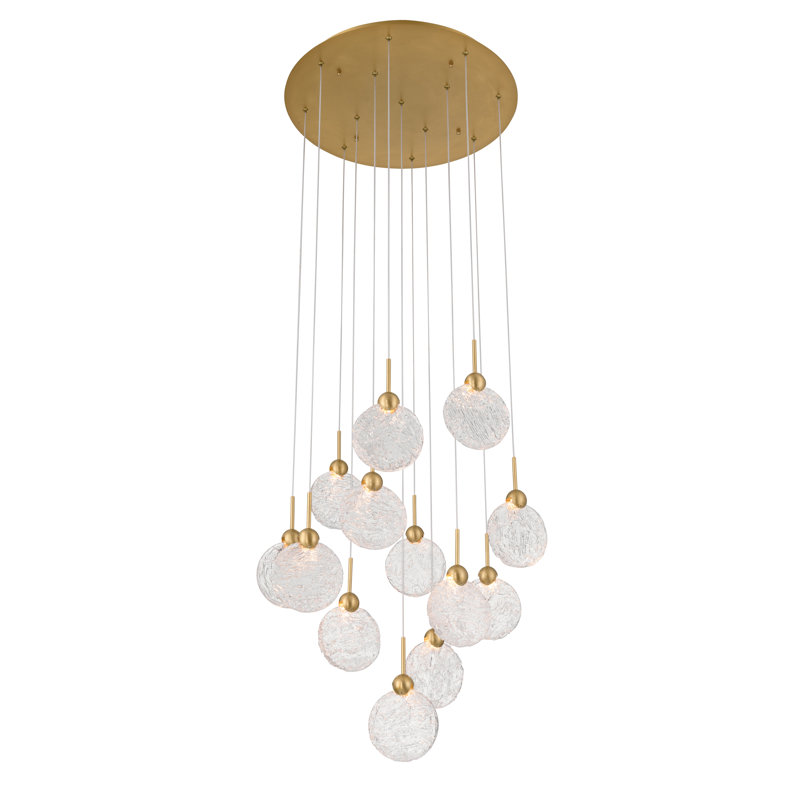 Luminaire suspendu 24 po à DEL Briselle, H 10,25 po x l 24 po x P 24 po, 13 lumières