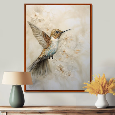 Colibri floral flottant III - Art mural colibri pour le salon