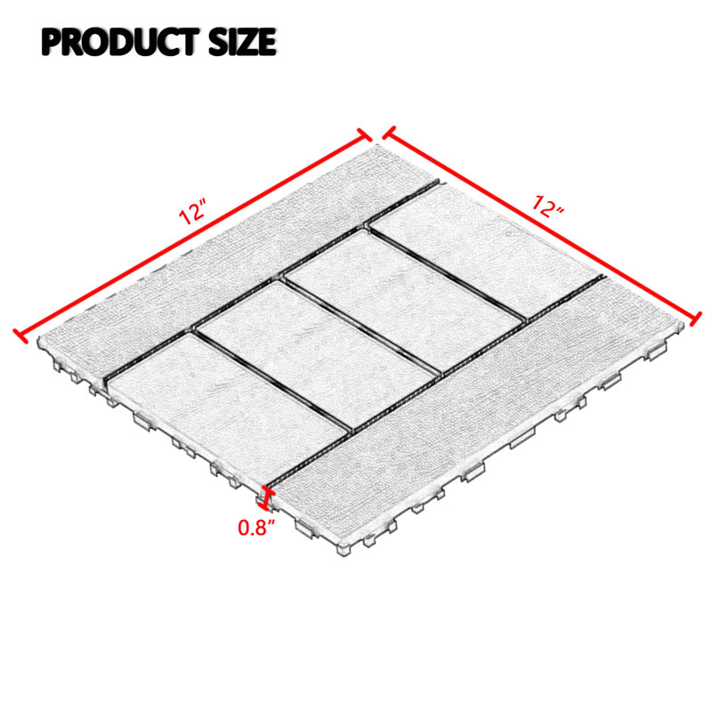 Carreaux de terrasse pour patio 12 po x 12 po Zz Style, Brun