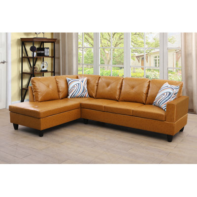 Ensemble de canapé modulaire en similicuir 2 pièces avec méridienne Ginger
