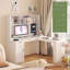 Bureau en L avec tiroirs et bibliothèque