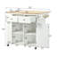Îlot de cuisine avec prise de courant, îlot de rangement avec abattant et bois d'hévéa, rangement ouvert et support à vin, 5 roulettes, avec rangement réglable pour la maison, la cuisine et la salle à manger-456439133