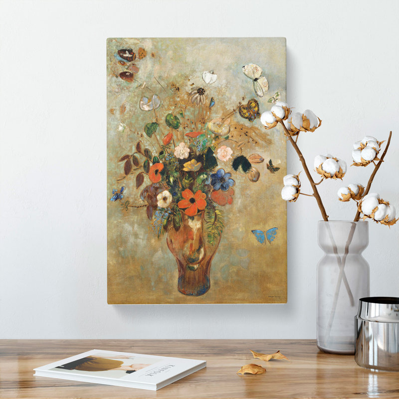 Vase Of Flowers Vol.5 by Odilon Redon - Wrapped Canvas Painting, 76cm H x 50cm W x 3cm D