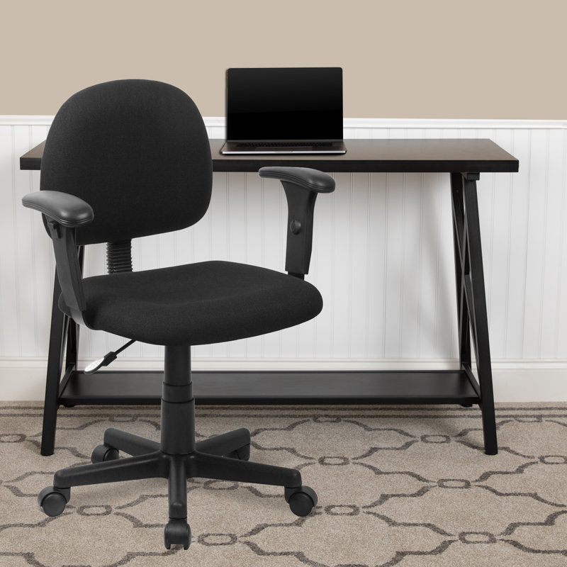 Chaise de travail , Accoudoirs réglables, Noir