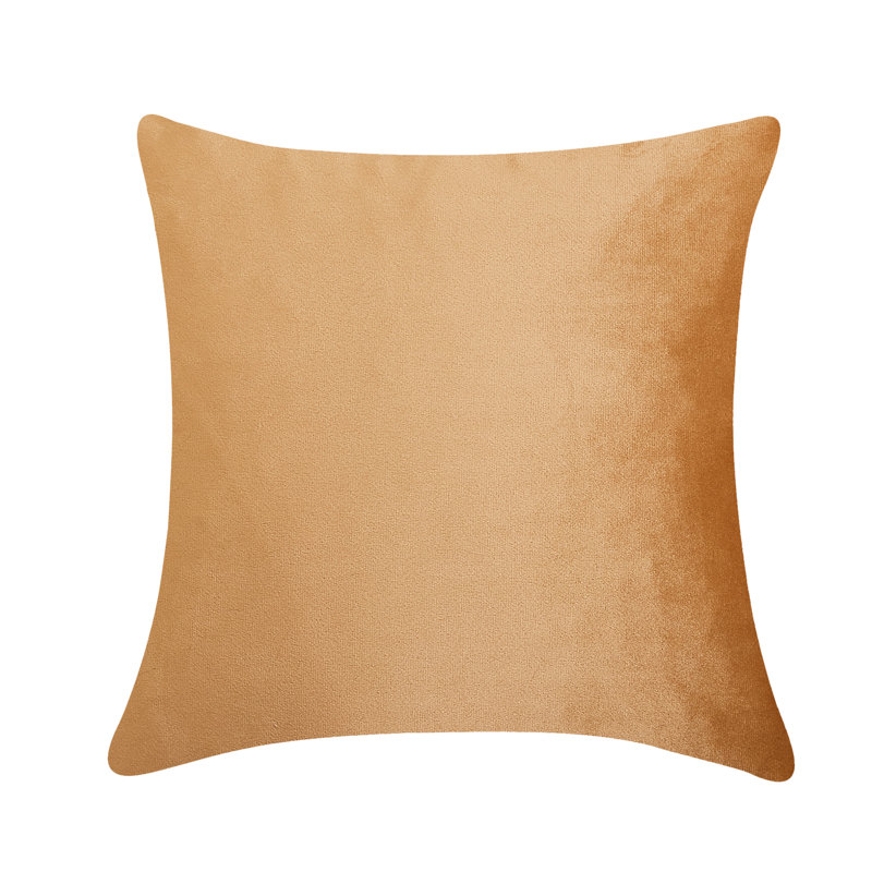 Coussin décoratif en velours uni, Or, H 20 po x l 20 po