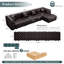 Ensemble de canapé moderne 134,4 po, canapé modulaire rembourré en similicuir 4 places avec conception touffetée à la main pure, 1 repose-pieds et 4 coussins, combinaison multiple pour le salon