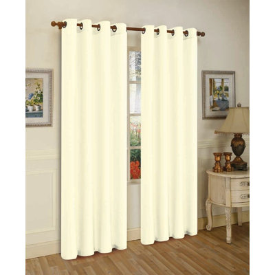 Mira Solid Semi-Sheer Grommet Curtain Panel Set