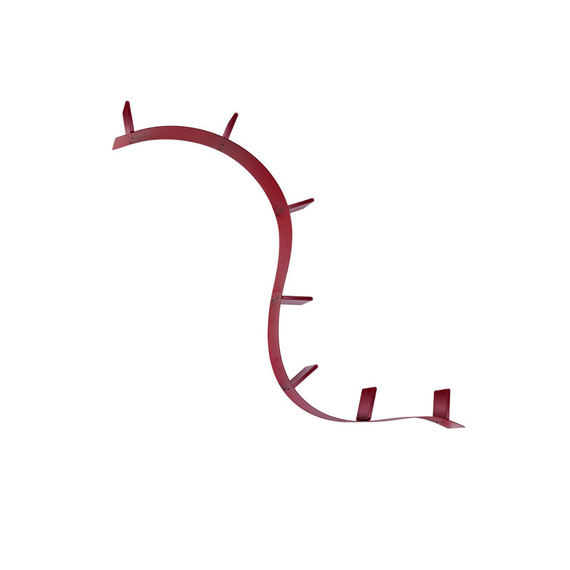 Kartell Bookworm Short Translucent Wine Red Wall Shelf