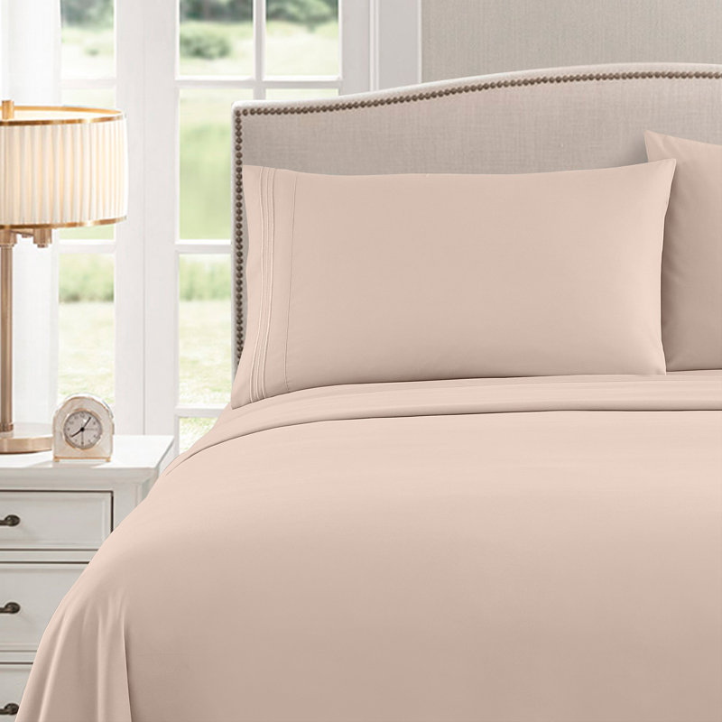 Luxurious Classic Soft Solid 1800 Series Microfiber Sheet Set, Various Colors and Sizes, Plum, Split King