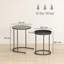  Nesting Side Table Set of 2, Industrial Round Nest of Tables, Grey-1776811312