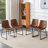 Set of 4 Vintage Industrial Bar Stools with Upholstery and Metal Frame-1631716285