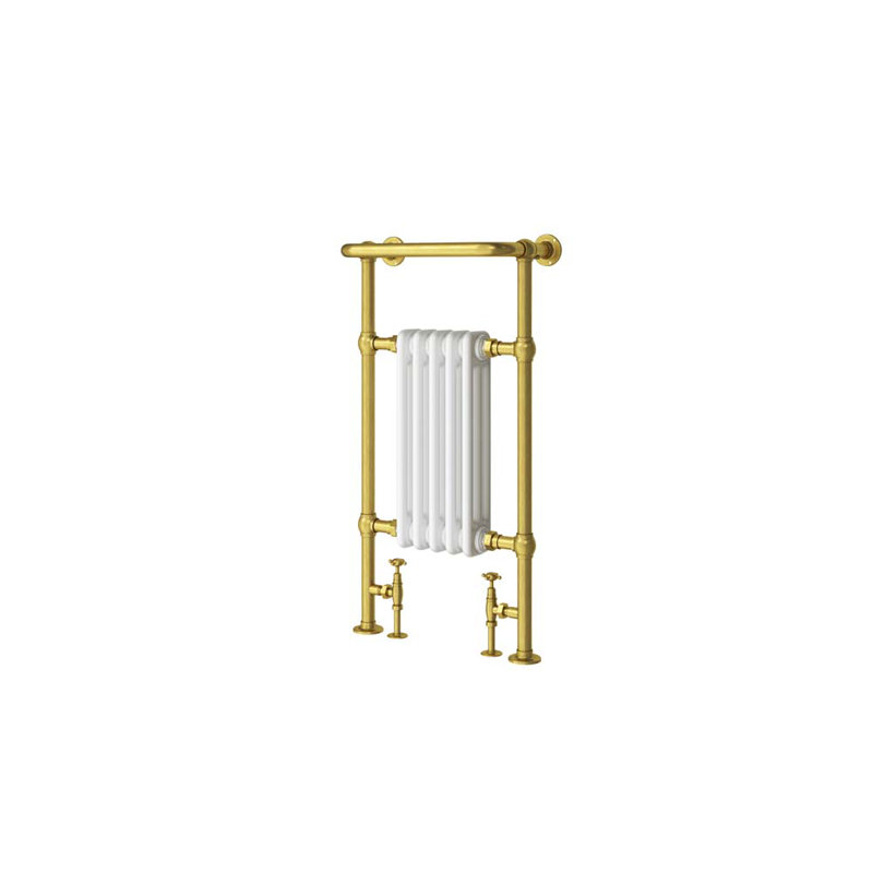 Traditional Towel Rail Heated Towel Rails, Gold/White