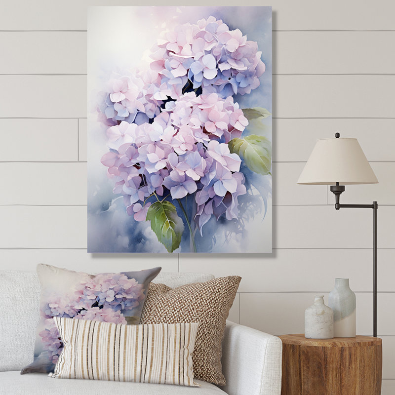 «Maybeck», impression sur toile «Hydrangea Graceful Whispers», H 44 po x l 34 po x P 1,5 po, Toile tendue