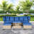 4 Pieces Uv-proof Resin Wicker Patio Sofa Set Included A 4-seat Sofa, 2 Ottomans, A Lifting Table, Retractable Canopy, Cushions And Adjustable Backrest-1603490814