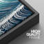 Coastal Beach Teal Blue Duotone Ocean Wave Sea, reproduction sur toile 3 pièces-91259753-91259754