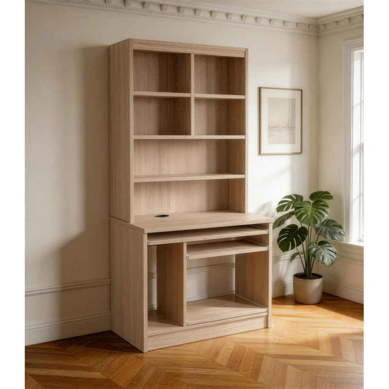 Fernande Solid Wood Computer Desk, Sandstone