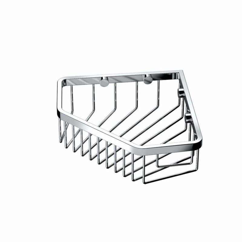 AquaGleam Chrome Shower Corner Basket