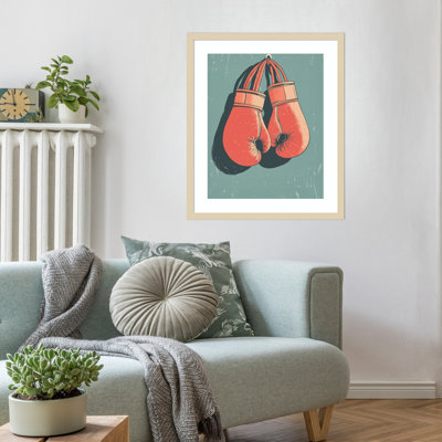 «Boxing Gloves» par Andreas Magnusson, impression sur bois encadrée