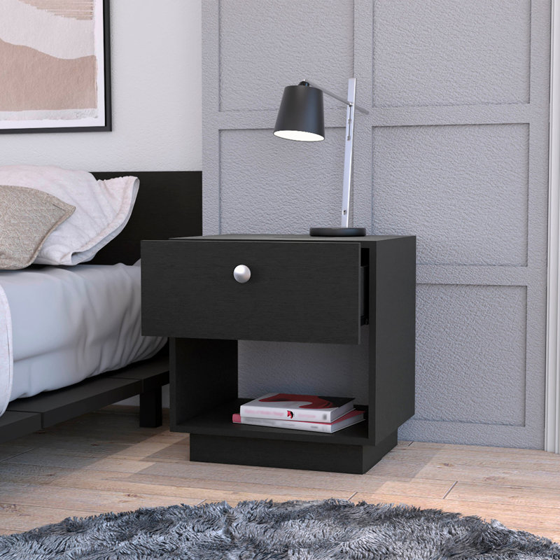 1 Drawer Nightstand, Storage Shelf