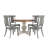 Lumley 45" Round Solid Wood Oak Finish Top 5-Piece Dining Set With Panel Back Chairs-254441496-254441494