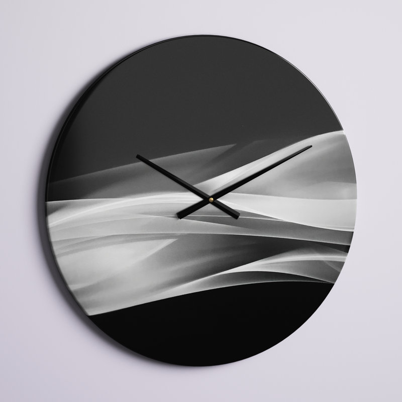 Motif argent scintillant - horloge murale moderne, Moyen