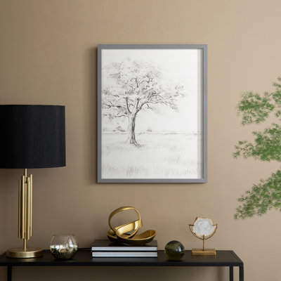 Vintage Sketch X Framed Print - Solid Wood