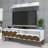 Modern TV Unit with Wall Shelf, White, 47.2 x 15.7 x 12.5 inches | 100% Melamine Coated Particle Board, Thickness: 0.7 inches | Numerous Shelves, Wall-Mountable, Sleek Geometric Design for Stylish Living Spaces-1534386327