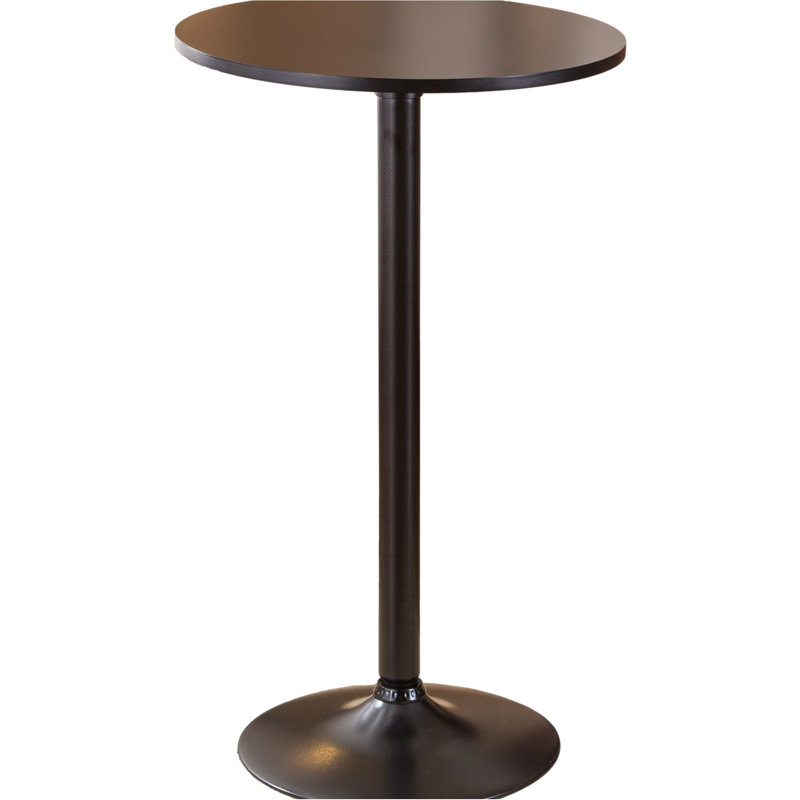 Black Round Top Metal Bar Table, Adjustable Legs, Fashionable For Home, 40" H Home Dining Option, 24"X40