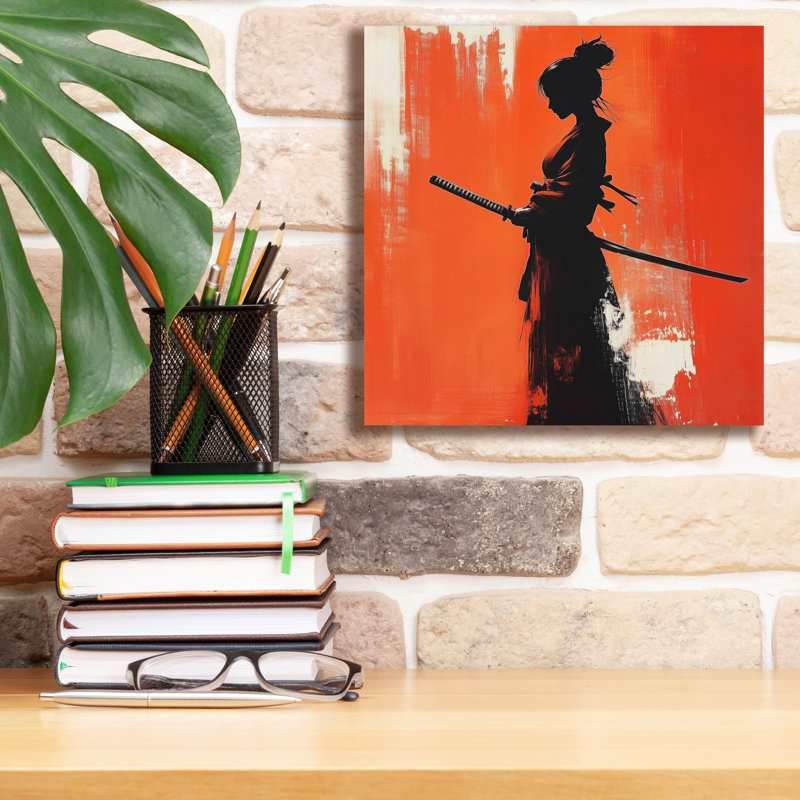«Femelle Samurai» par Rich Monet, art mural sur toile, H 12 po x l 12 po x P 0,75 po