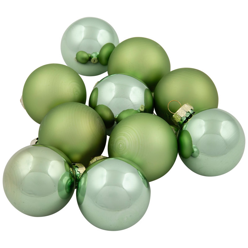 Ornements en forme de boule de Noël 10 carats à 2 finitions, Vert kiwi