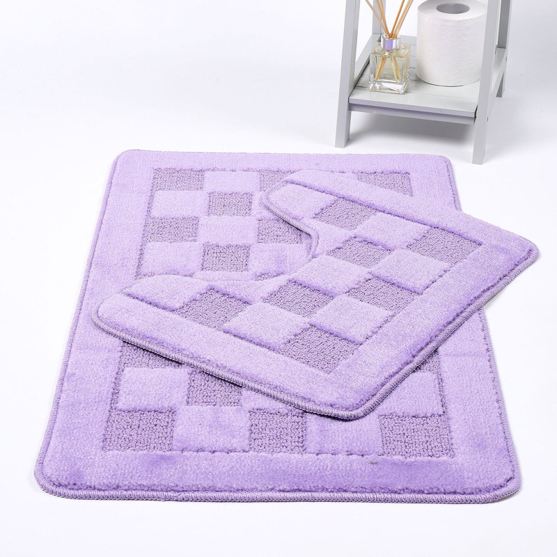 Emitte Polyester Blend Non-Slip Contour Mat, Lilac