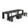 Transformer Table Extendable Dining Set - Table + Bench - 2 To 12 People - Smoked Hickory