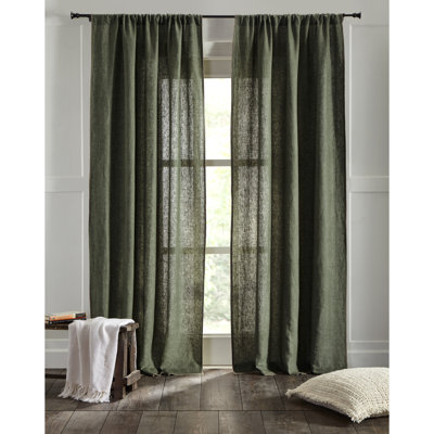 Brian Semi-Sheer Linen Curtain Panel