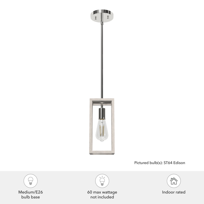 Chrome Distressed White Glass LED Mini Pendant Light