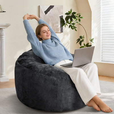 Fauteuil à billes pour enfants ou adolescents, canapé à billes avec mousse à mémoire de forme moelleuse, fauteuil de coin confortable pour la chambre à coucher, le salon, le dortoir, idéal pour lire, travailler, jouer