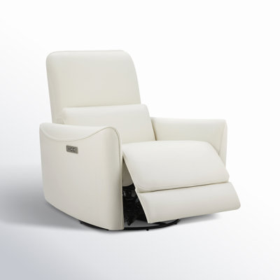 Santo Genuine Leather Swivel Power Recliner