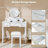 Compact Makeup Vanity Table With Reversible Mirror, Dressing Table Set With Stool, Space-Saving Beauty Station For Small Places