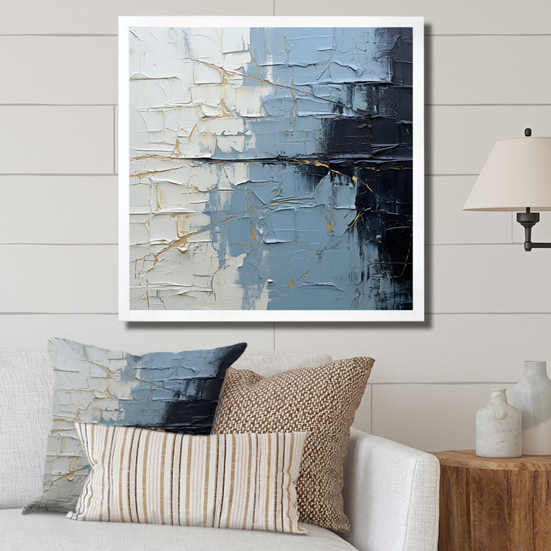 winter - Winter Landscape Large Wall Art, White Single Picture Framed, 24" H x 24"W x 1"D
