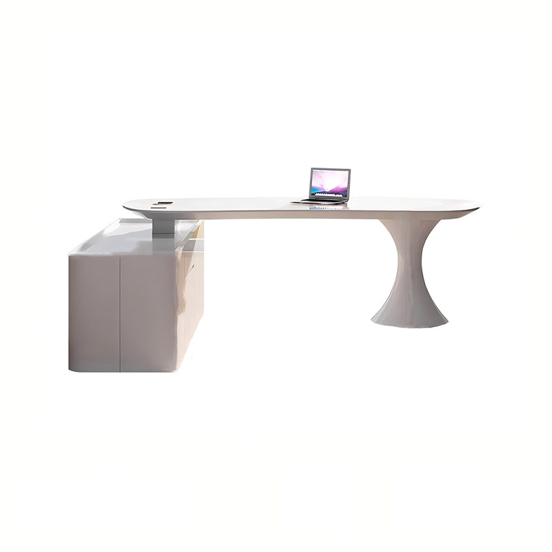 Bureau blanc moderne en bois manufacturé, H 2,5 po x l 78,74 po x P 62,99 po