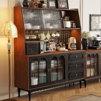 Black Solid Wood Sideboard