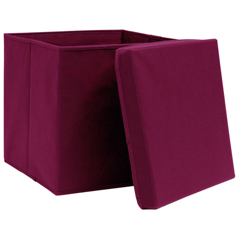 Rebrilliant Fabric Decorative Bin, 32cm H x 32cm W x 32cm D, Dark Red