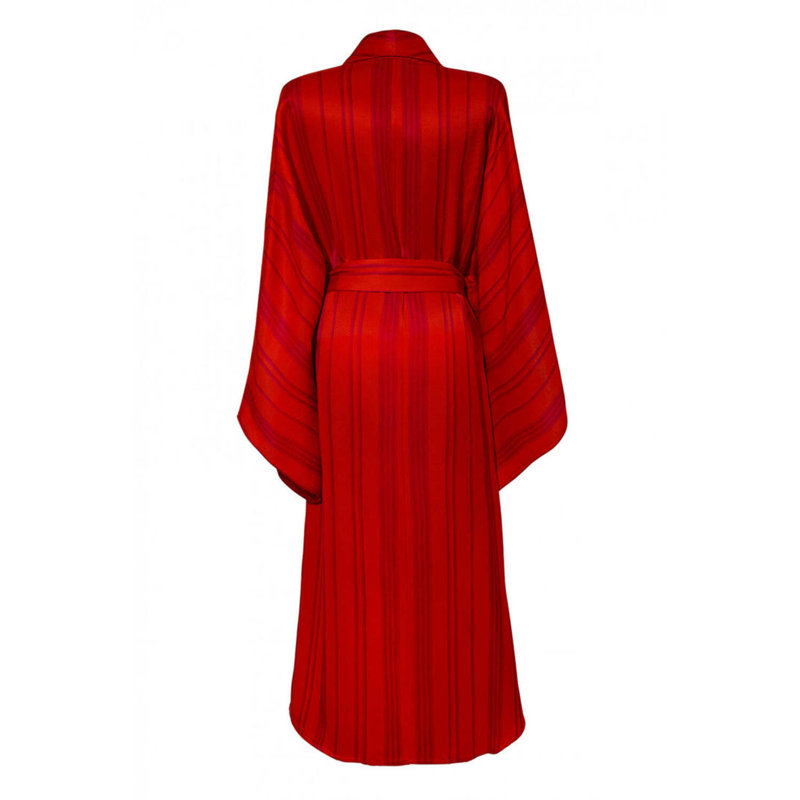 Shawl Neck Kimono Red