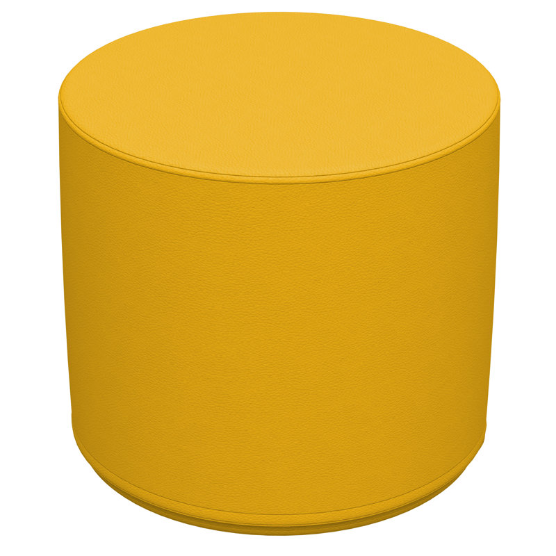 SoftScape Round Ottoman, Green/Yellow