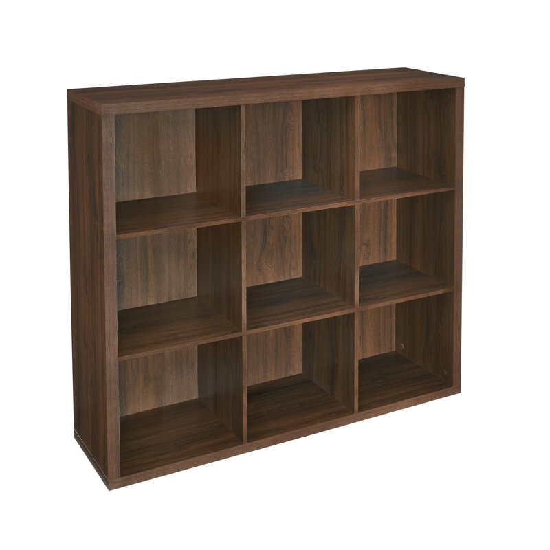 Decorative Storage 9 Cube Bookcase, Black Walnut